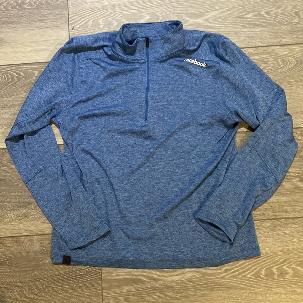 Facebook quarter zip pullover OGIO heather blue size M